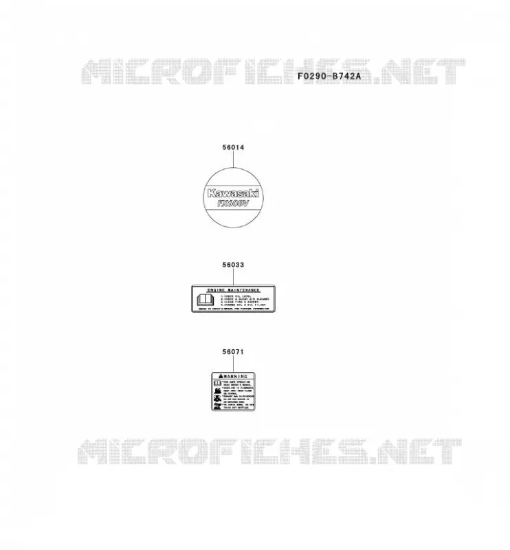 LABEL Kawasaki Petits Moteurs FX FX600V FX MOTORS  FX600V-AS15