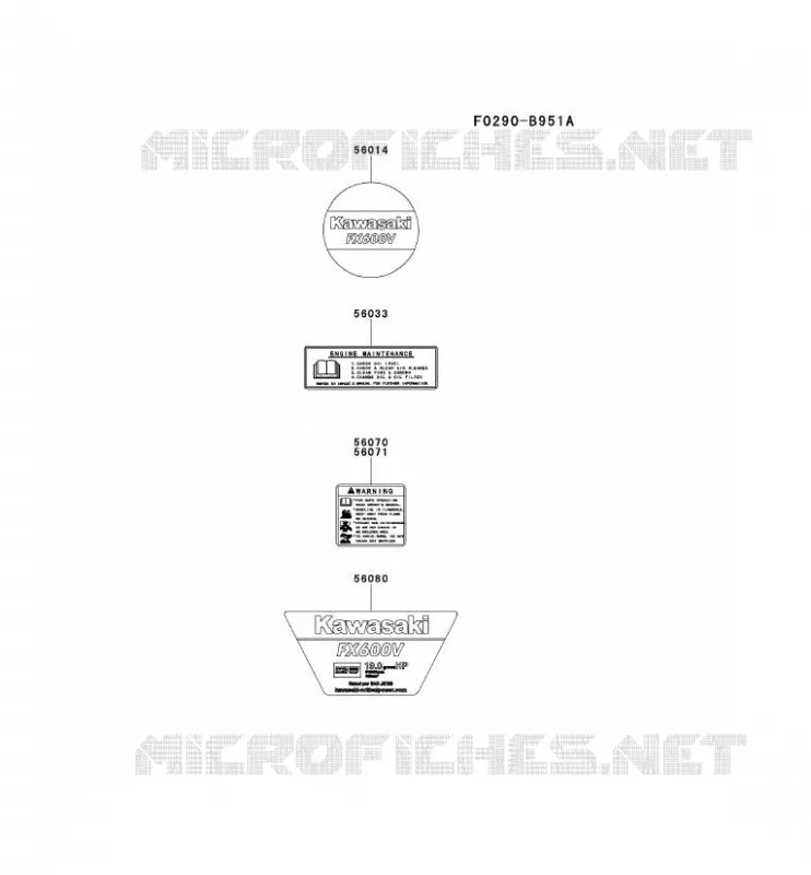 LABEL Kawasaki Petits Moteurs FX FX600V FX MOTORS  FX600V-CS09