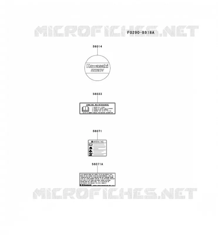 LABEL Kawasaki Petits Moteurs FX FX921V FX MOTORS  FX921V-AS09
