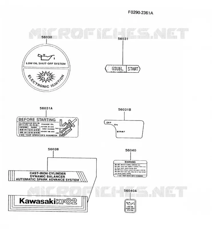 LABEL Kawasaki Petits Moteurs FZ FZ340G FZ MOTORS  FZ340G-CS00