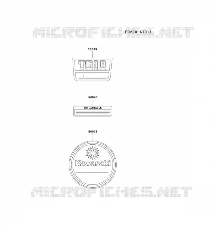 LABEL Kawasaki Petits Moteurs TG TG018D TG MOTORS  TG018D-AF31