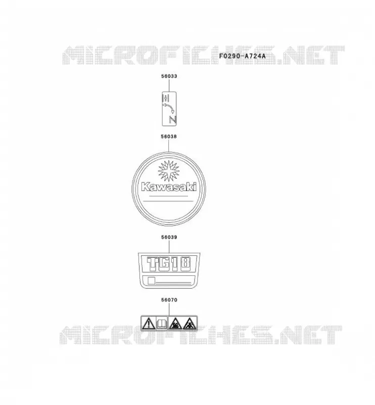 LABEL Kawasaki Petits Moteurs TG TG018D TG MOTORS  TG018D-AL55