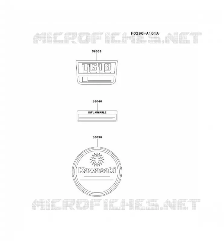 LABEL Kawasaki Petits Moteurs TG TG018D TG MOTORS  TG018D-BF39