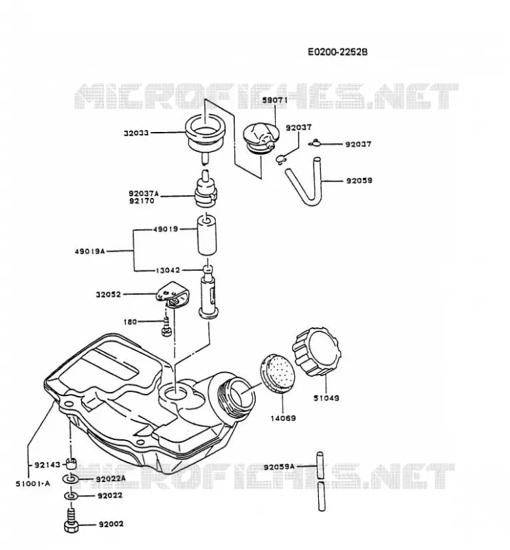 RESERVOIR CARBURANT/ROBINET Kawasaki Petits Moteurs TG TG024D TG MOTORS  TG024D-CS50