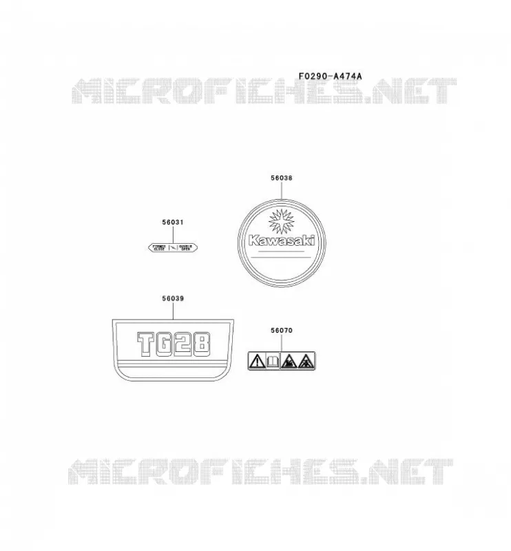 LABEL Kawasaki Petits Moteurs TG TG028D TG MOTORS  TG028D-AF33