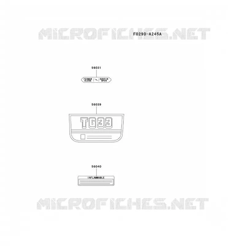 LABEL Kawasaki Petits Moteurs TG TG033D TG MOTORS  TG033D-CD03