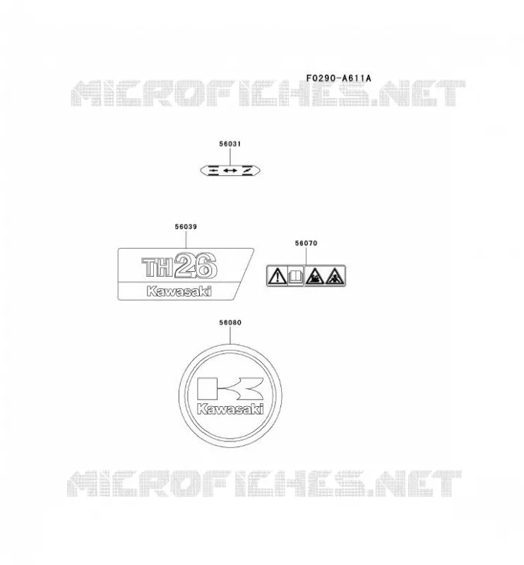 LABEL Kawasaki Petits Moteurs TH TH026D TH MOTORS  TH026D-AF30