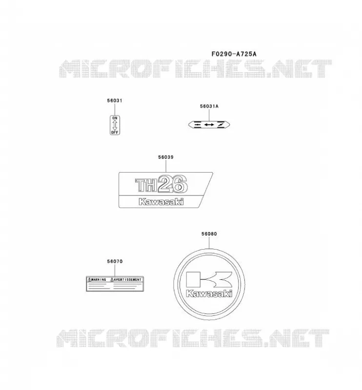 LABEL Kawasaki Petits Moteurs TH TH026D TH MOTORS  TH026D-BC53