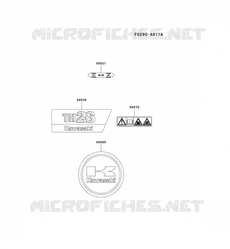 LABEL Kawasaki Petits Moteurs TH TH026D TH MOTORS  TH026D-BH30