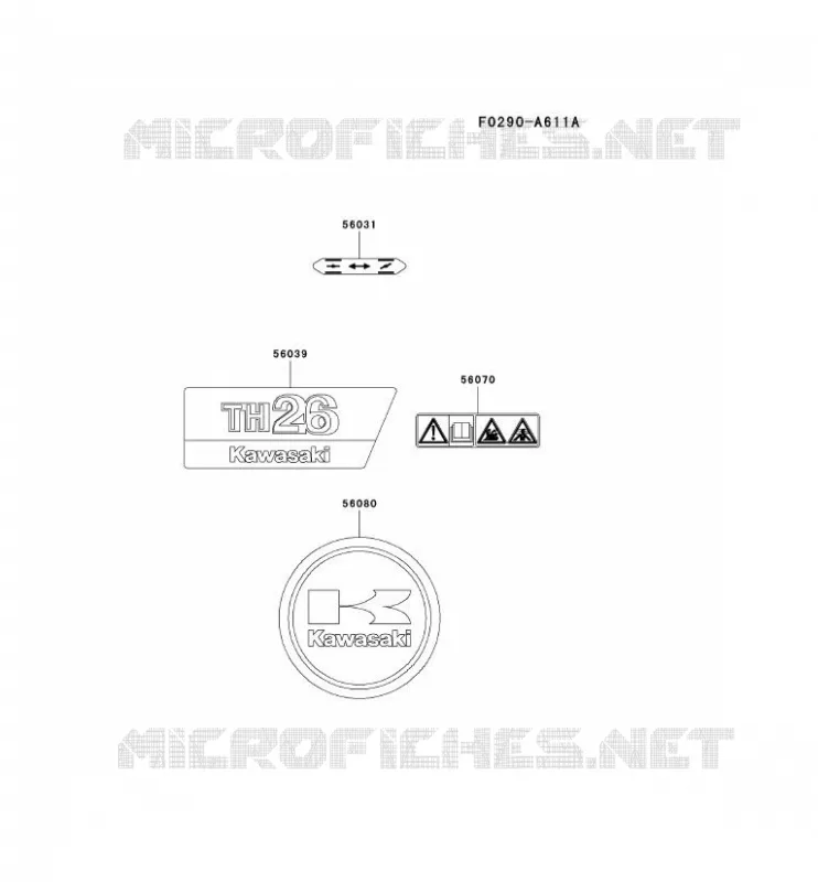 LABEL Kawasaki Petits Moteurs TH TH026D TH MOTORS  TH026D-CL41