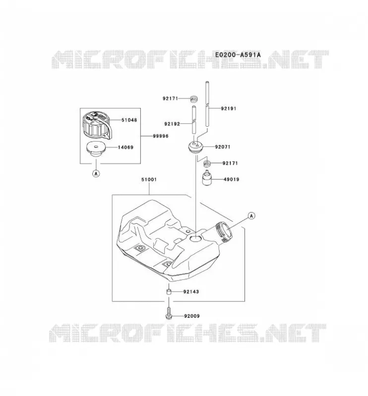 RESERVOIR CARBURANT/ROBINET Kawasaki Petits Moteurs TH TH034D TH MOTORS  TH034D-AS50