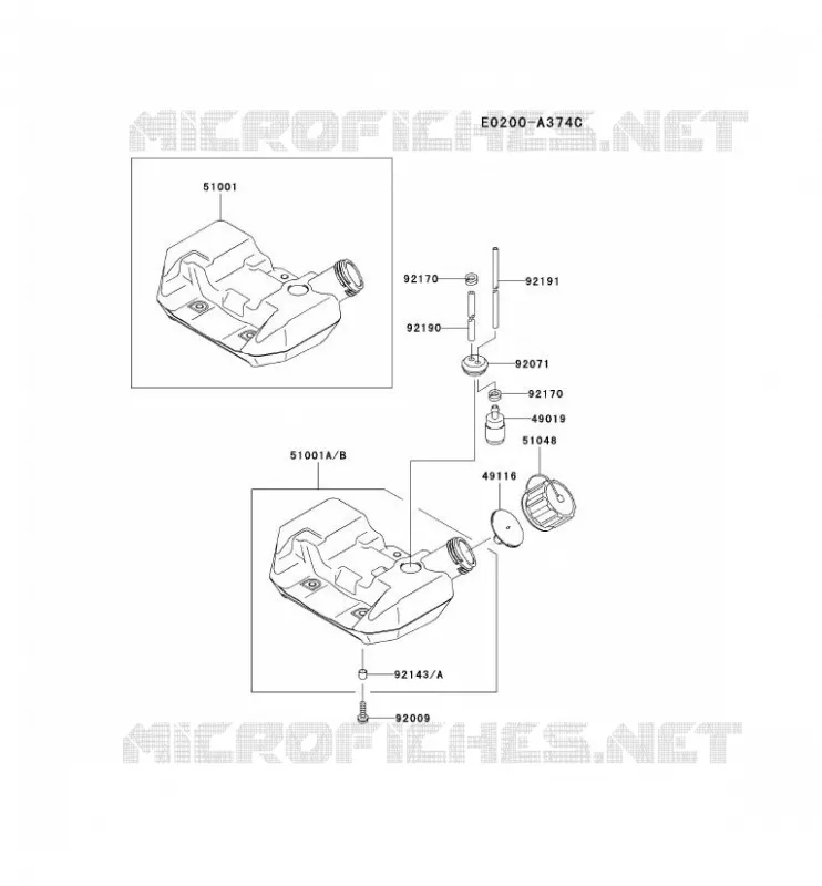 RESERVOIR CARBURANT/ROBINET Kawasaki Petits Moteurs TH TH034D TH MOTORS  TH034D-CC00