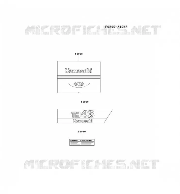LABEL Kawasaki Petits Moteurs TH TH043D TH MOTORS  TH043D-AF30