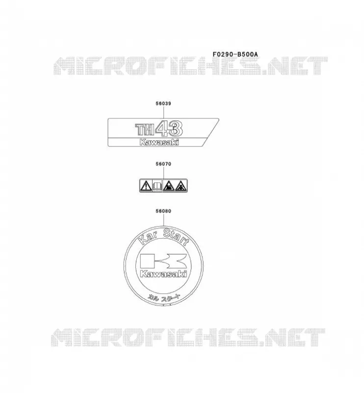 LABEL Kawasaki Petits Moteurs TH TH043D TH MOTORS  TH043D-AH32
