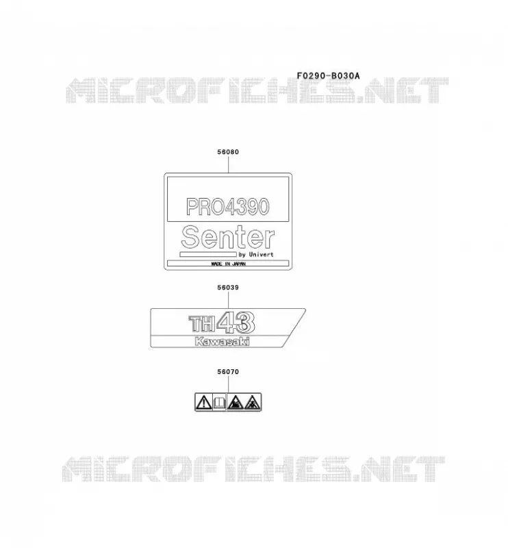 LABEL Kawasaki Petits Moteurs TH TH043D TH MOTORS  TH043D-DD00