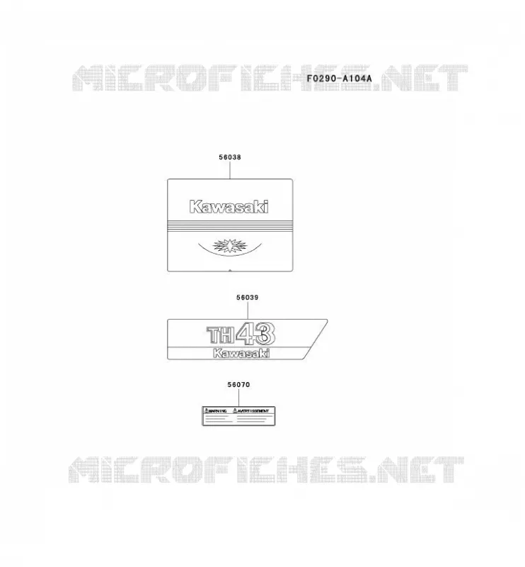 LABEL Kawasaki Petits Moteurs TH TH043H TH MOTORS  TH043H-AF33