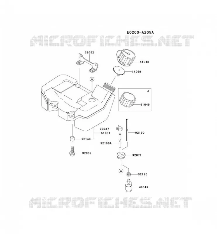 RESERVOIR/ROBINET Kawasaki Petits Moteurs TH TH048D TH MOTORS  TH048D-AA52