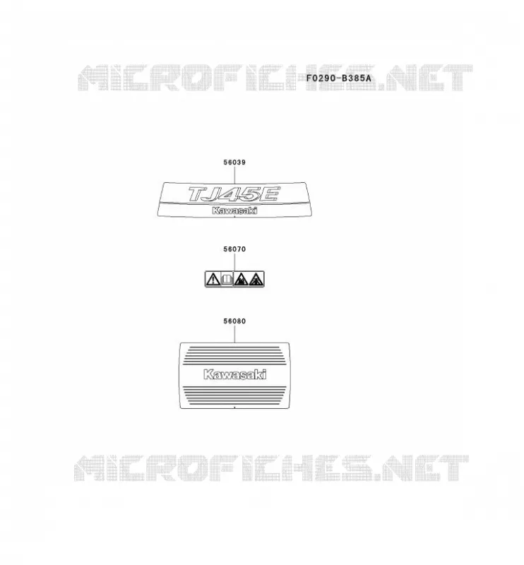 LABEL Kawasaki Petits Moteurs TJ TJ045E TJ MOTORS  TJ045E-AF50