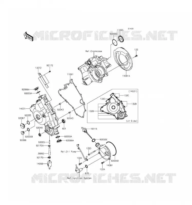 COUVERCLES MOTEUR Kawasaki QUAD 750 2017 BRUTE FORCE 750 4X4I EPS  KVF750GHF