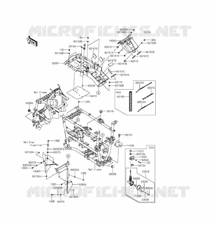 PIECE DE CADRE (COUVERTURE) Kawasaki QUAD 750 2017 BRUTE FORCE 750 4X4I EPS  KVF750GHF