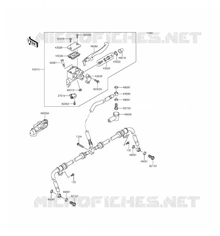 MAITRE CYLINDRE AV Kawasaki QUAD 750 2017 BRUTE FORCE 750 4X4I EPS  KVF750GHF