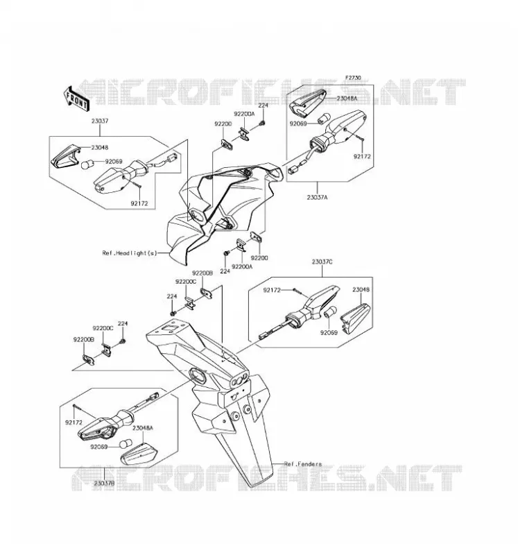 CLIGNOTANTS Kawasaki MOTOS 125 2017 Z125 PRO  BR125JHFA