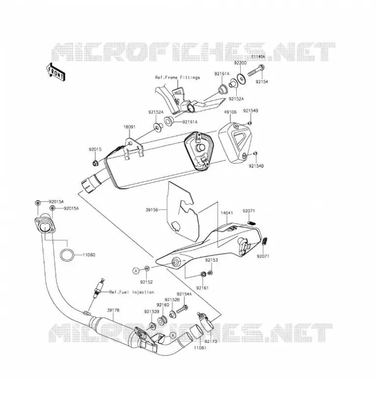 &Eacute;CHAPPEMENT Kawasaki MOTOS 250 2016 Z250SL  BR250EGF