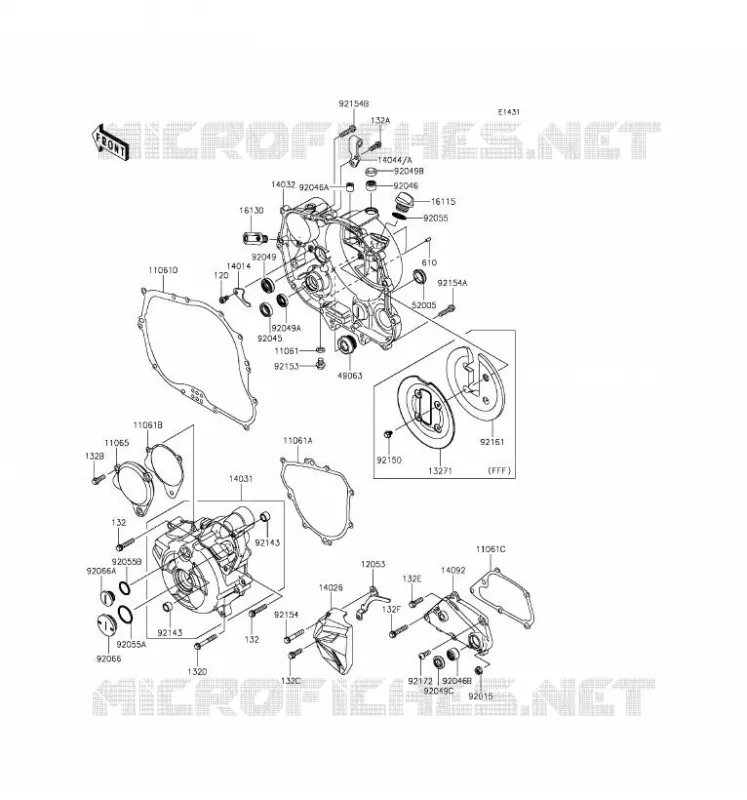 COUVERCLES MOTEUR Kawasaki MOTOS 250 2016 Z250SL ABS  BR250FGF