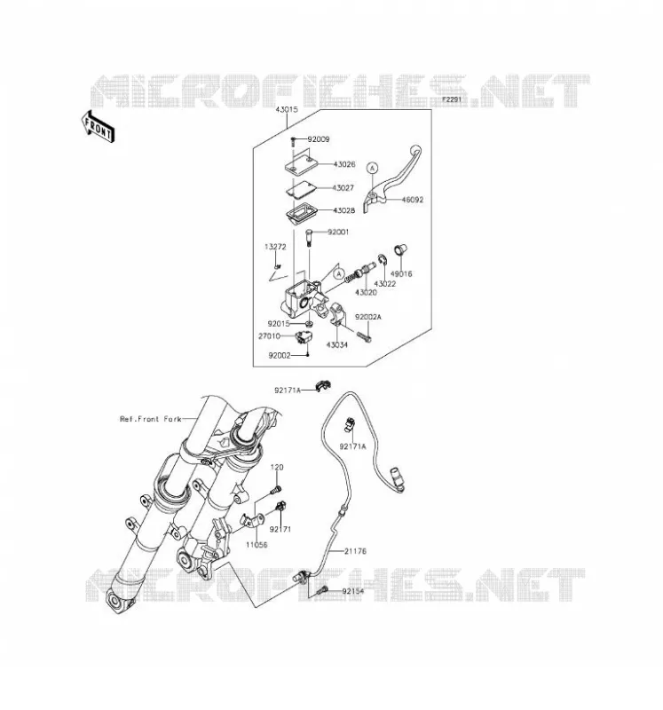 MAITRE CYLINDRE AV Kawasaki MOTOS 250 2016 Z250SL ABS  BR250FGF