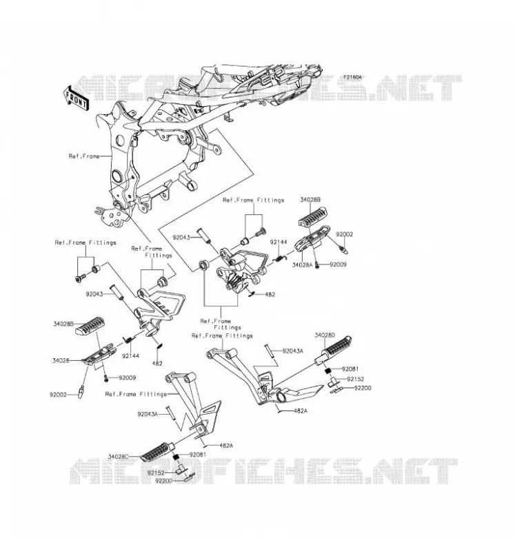 REPOSE PIED Kawasaki MOTOS 250 2016 NINJA 250SL  BX250AGF