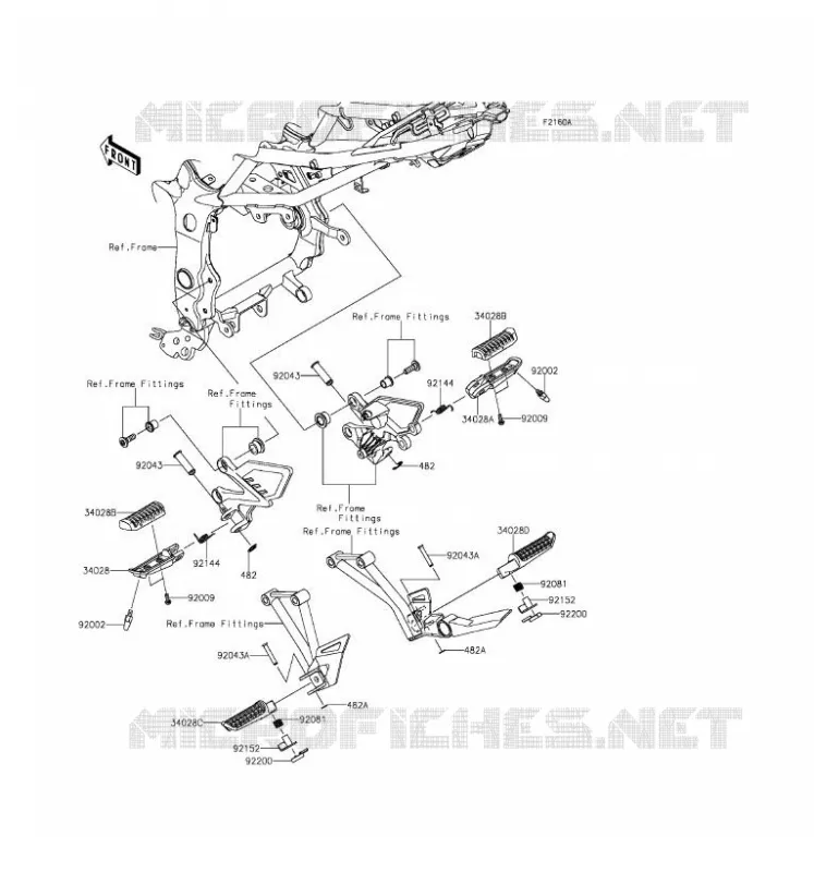 REPOSE PIED Kawasaki MOTOS 250 2016 NINJA 250SL  BX250AGFA