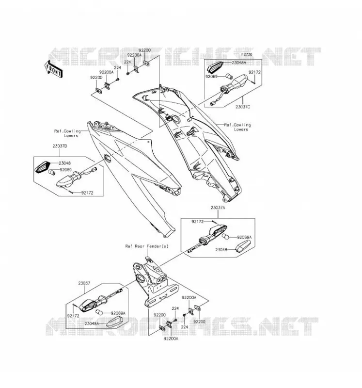 CLIGNOTANTS Kawasaki MOTOS 250 2016 NINJA 250SL ABS  BX250BGF