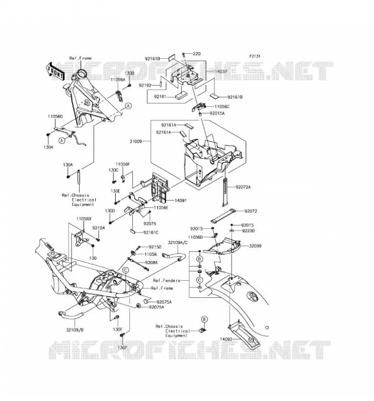 PIECE DE CADRE (COUVERTURE) Kawasaki MOTOS 800 2016 W800  EJ800AGS