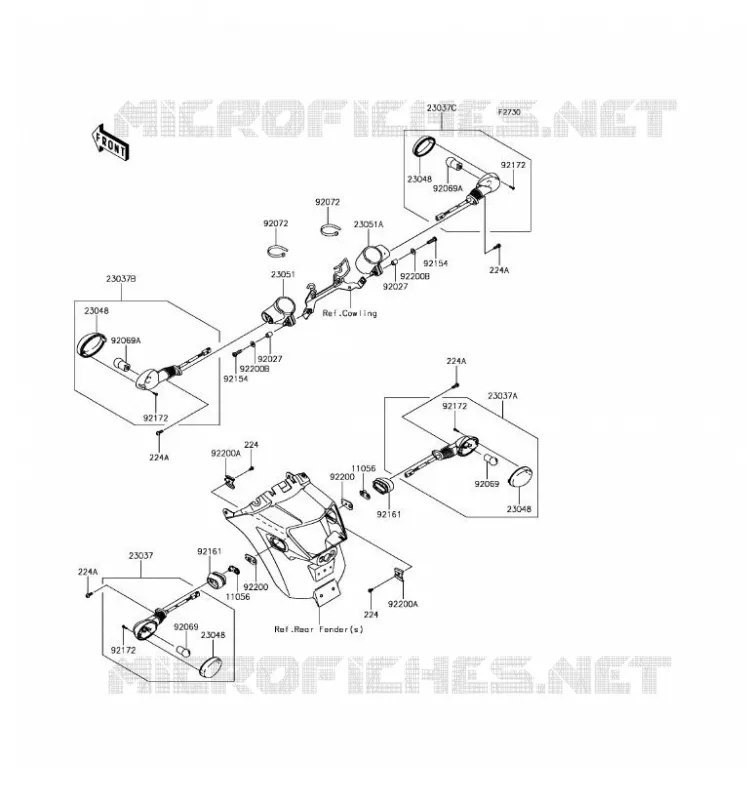 CLIGNOTANTS Kawasaki MOTOS 650 2017 VULCAN S ABS  EN650DHF