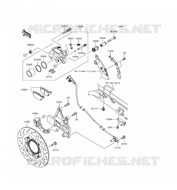FREIN ARRIERE Kawasaki MOTOS 650 2017 VULCAN S ABS  EN650DHF