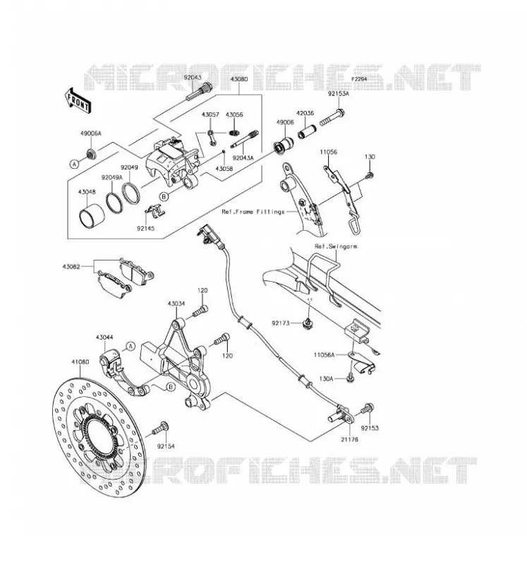 FREIN ARRIERE Kawasaki MOTOS 650 2017 VULCAN S ABS  EN650DHFA