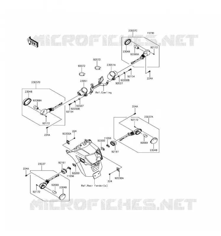 CLIGNOTANTS Kawasaki MOTOS 650 2017 VULCAN S ABS  EN650EHF