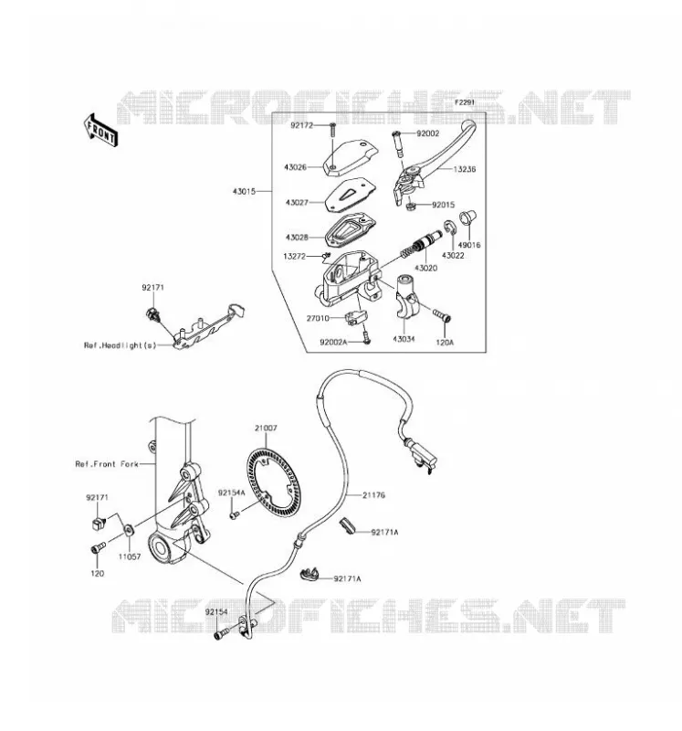 MAITRE CYLINDRE AV Kawasaki MOTOS 650 2017 Z650 ABS  ER650HHF