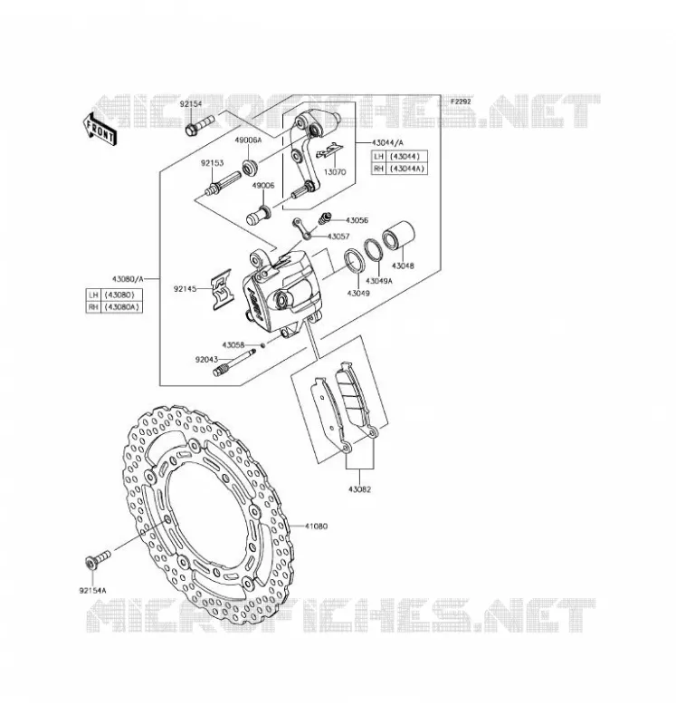 FREIN AVANT Kawasaki MOTOS 650 2017 Z650 ABS  ER650HHF