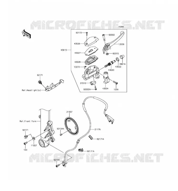 MAITRE CYLINDRE AV Kawasaki MOTOS 650 2017 Z650 ABS  ER650HHF