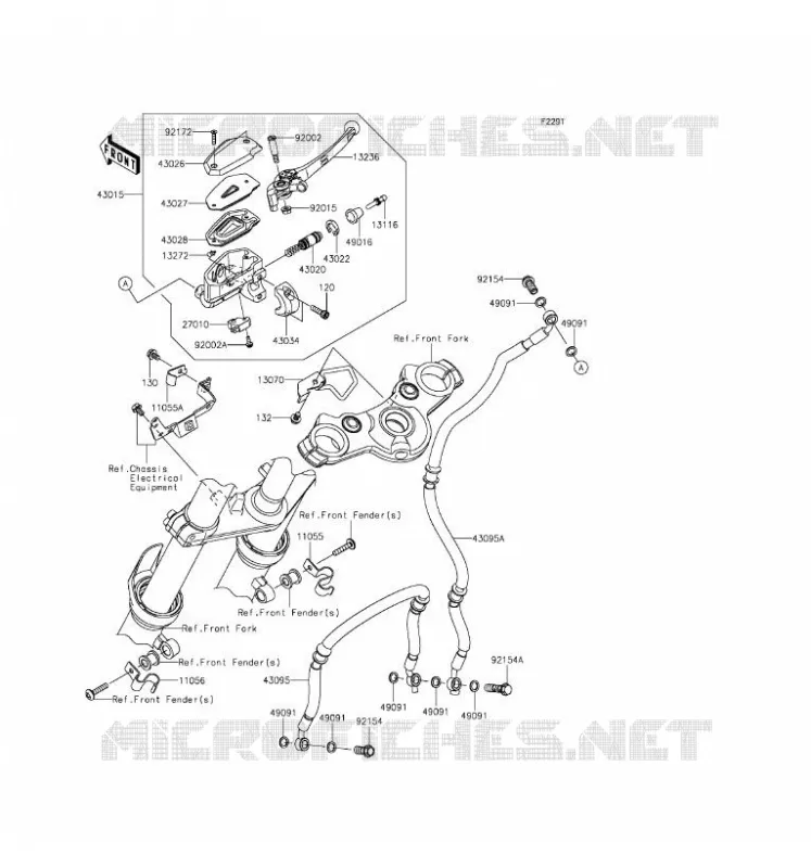 MAITRE CYLINDRE AV Kawasaki MOTOS 650 2016 ER-6F  EX650EGF