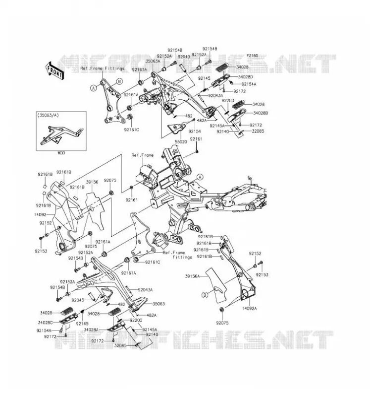REPOSE PIED Kawasaki MOTOS 650 2016 ER-6F  EX650EGF