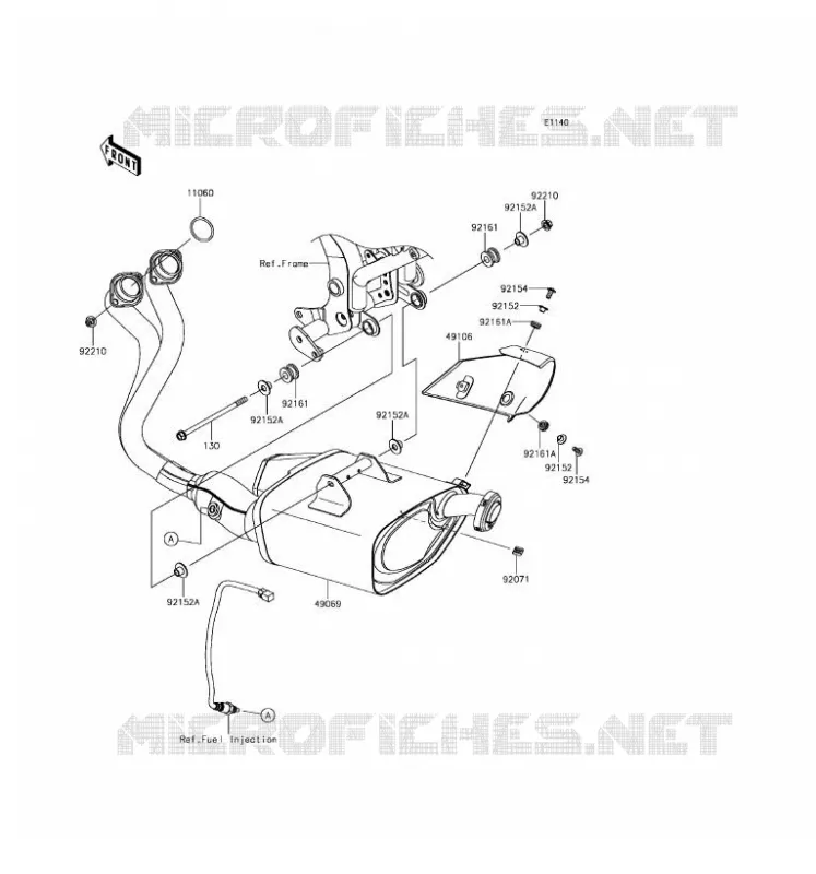 &Eacute;CHAPPEMENT Kawasaki MOTOS 650 2017 NINJA 650 ABS  EX650KHF