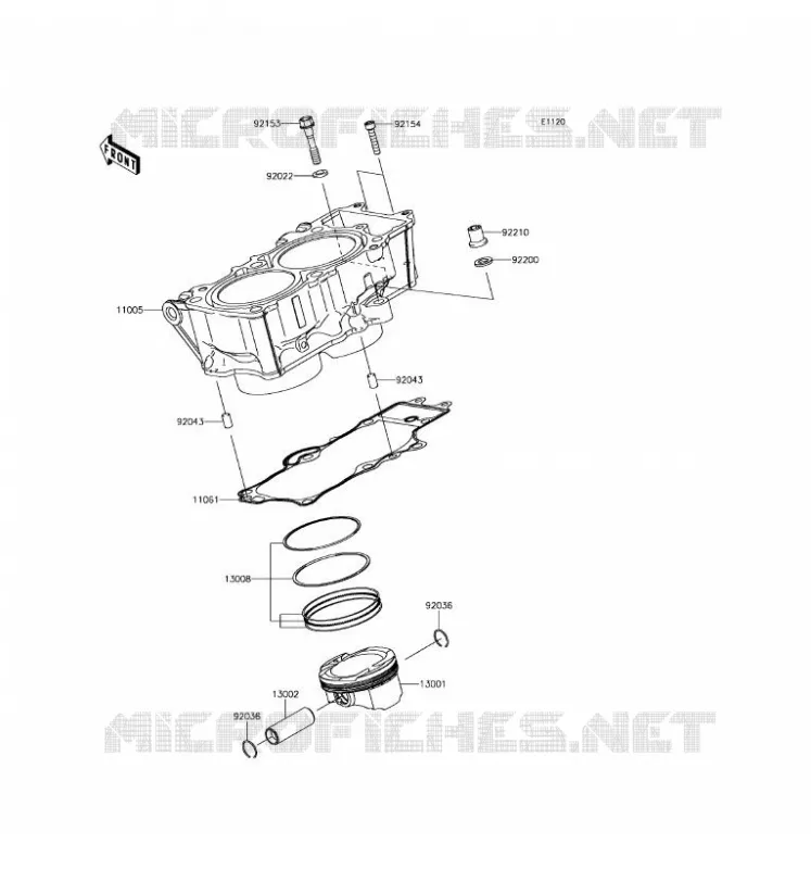 CYLINDRE/PISTON Kawasaki MOTOS 650 2017 NINJA 650 ABS  EX650KHF