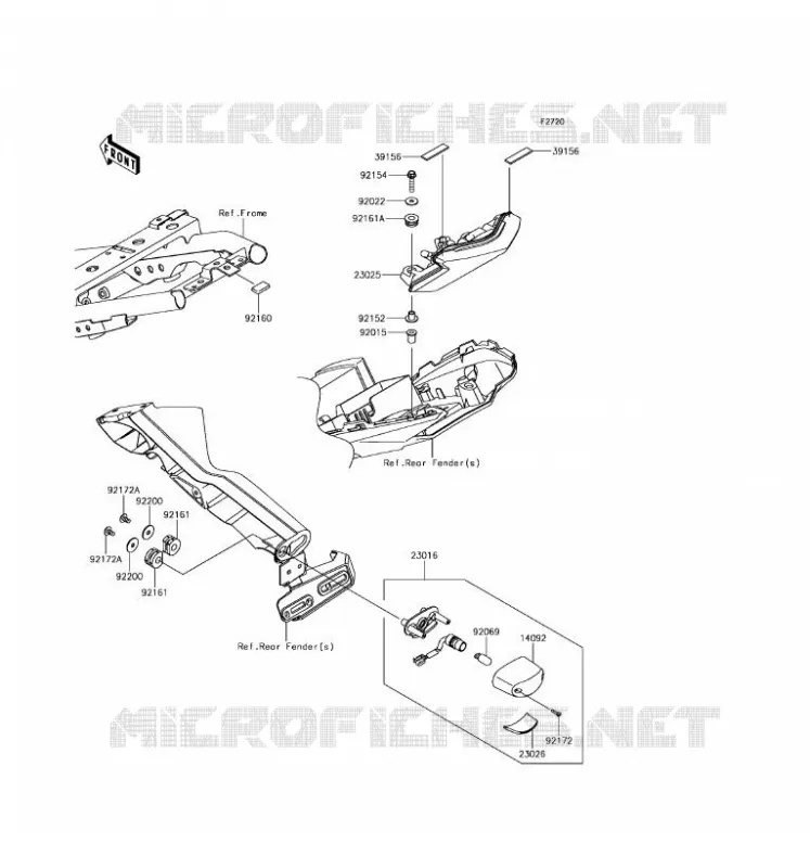 FEUX ARRI&Egrave;RE(S) Kawasaki MOTOS 650 2017 NINJA 650 ABS  EX650KHF