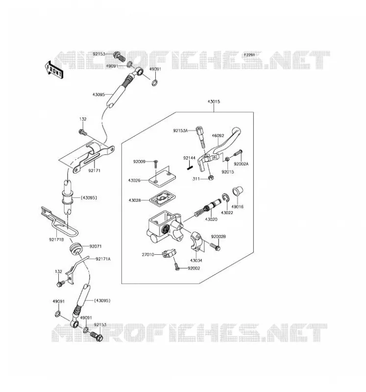 MAITRE CYLINDRE AV Kawasaki MOTOS 650 2016 KLR650  KL650EGF