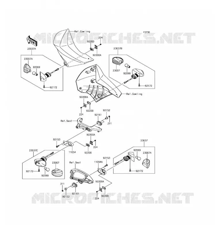 CLIGNOTANTS Kawasaki MOTOS 650 2016 KLR650  KL650EGF