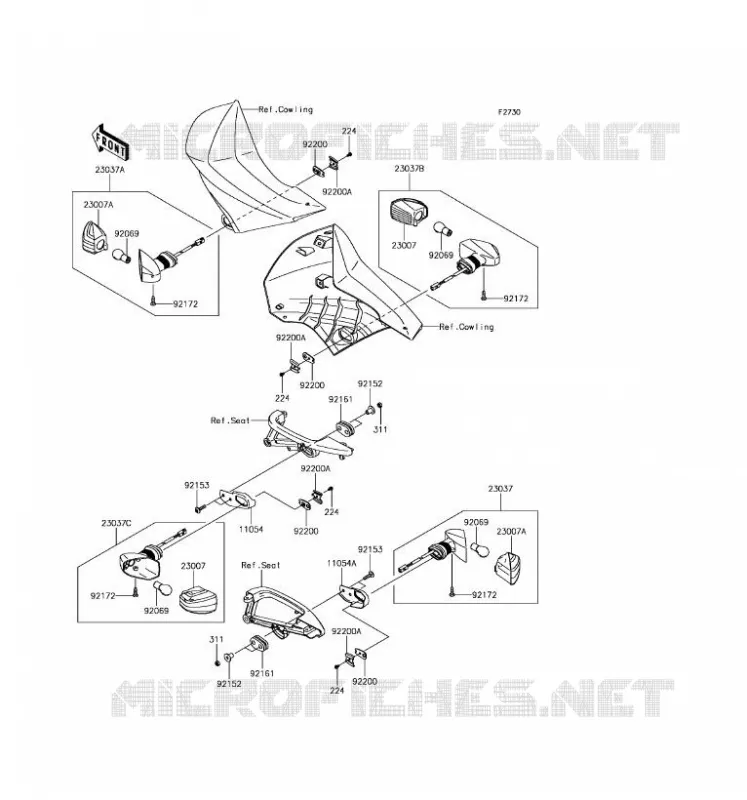 CLIGNOTANTS Kawasaki MOTOS 650 2017 KLR650  KL650EHF