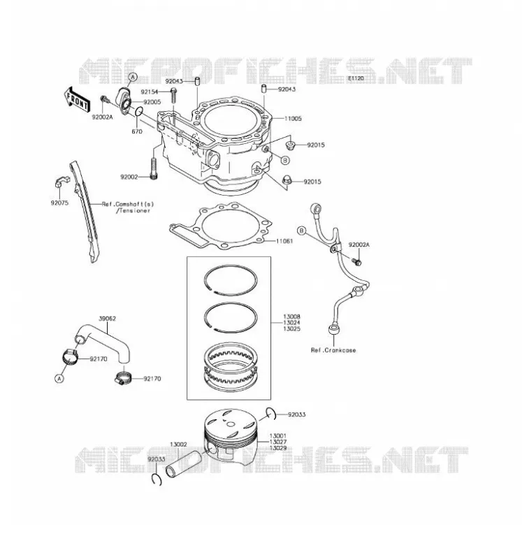 CYLINDRE/PISTON Kawasaki MOTOS 650 2017 KLR650  KL650EHFA