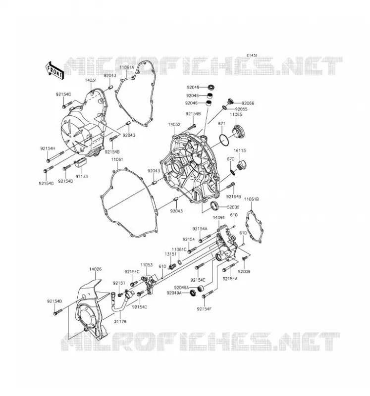 COUVERCLES MOTEUR Kawasaki MOTOS 650 2016 VERSYS 650  KLE650EGF